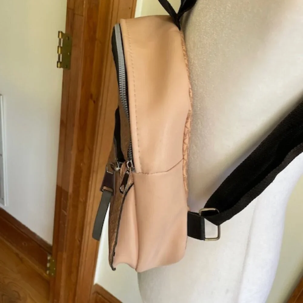 MICHAEL KORS Blush Pink Logo Monogram Backpack - Picture 8 of 16